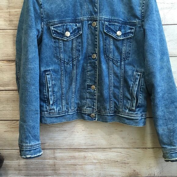 AMERICAN EAGLE JEAN JACKET‎ WITH PLAID FLANNEL LINING - Picture 5 of 11